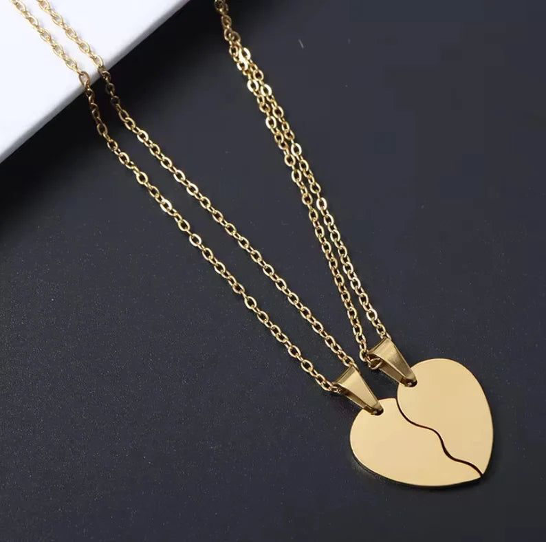 BFF Split Heart Necklace Set