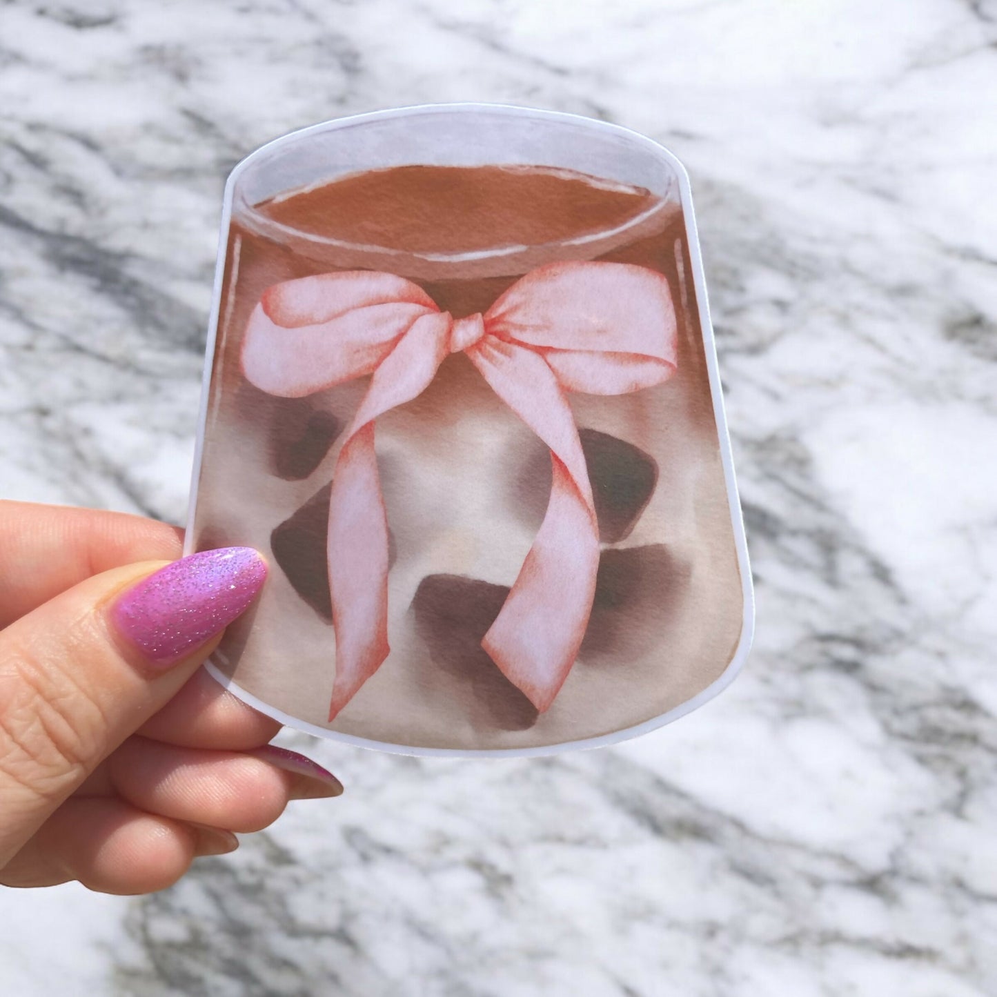 Iced Coffee Bow Sticker