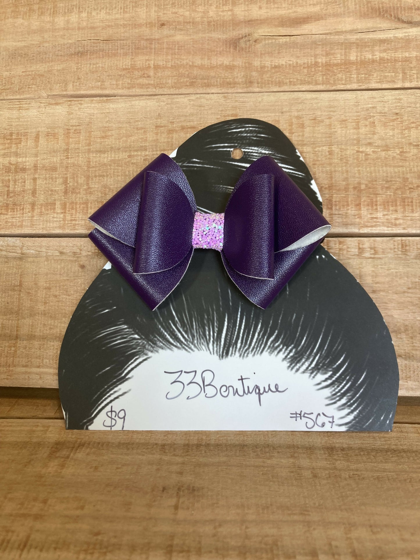 Purple Hair Bow Ponytail