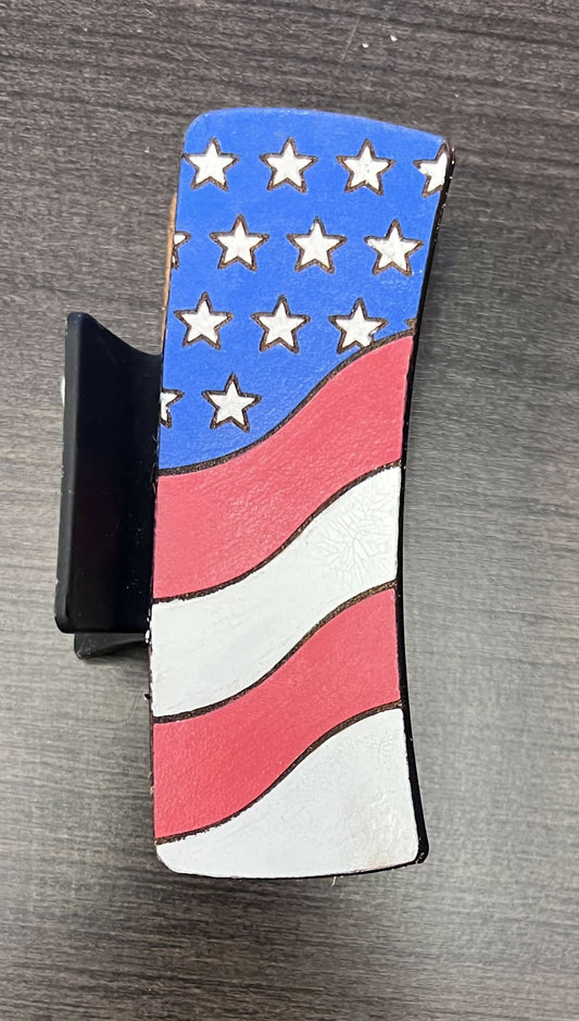 American Flag Hair Clip