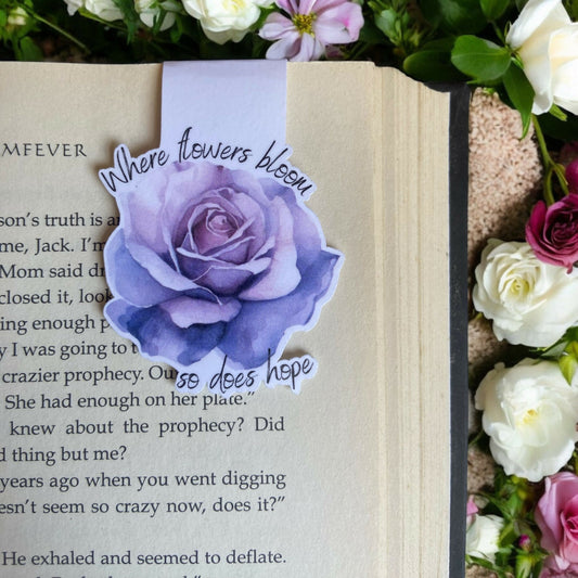 Purple Rose Magnetic Bookmark