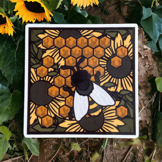 Bee Paper Art Sticker