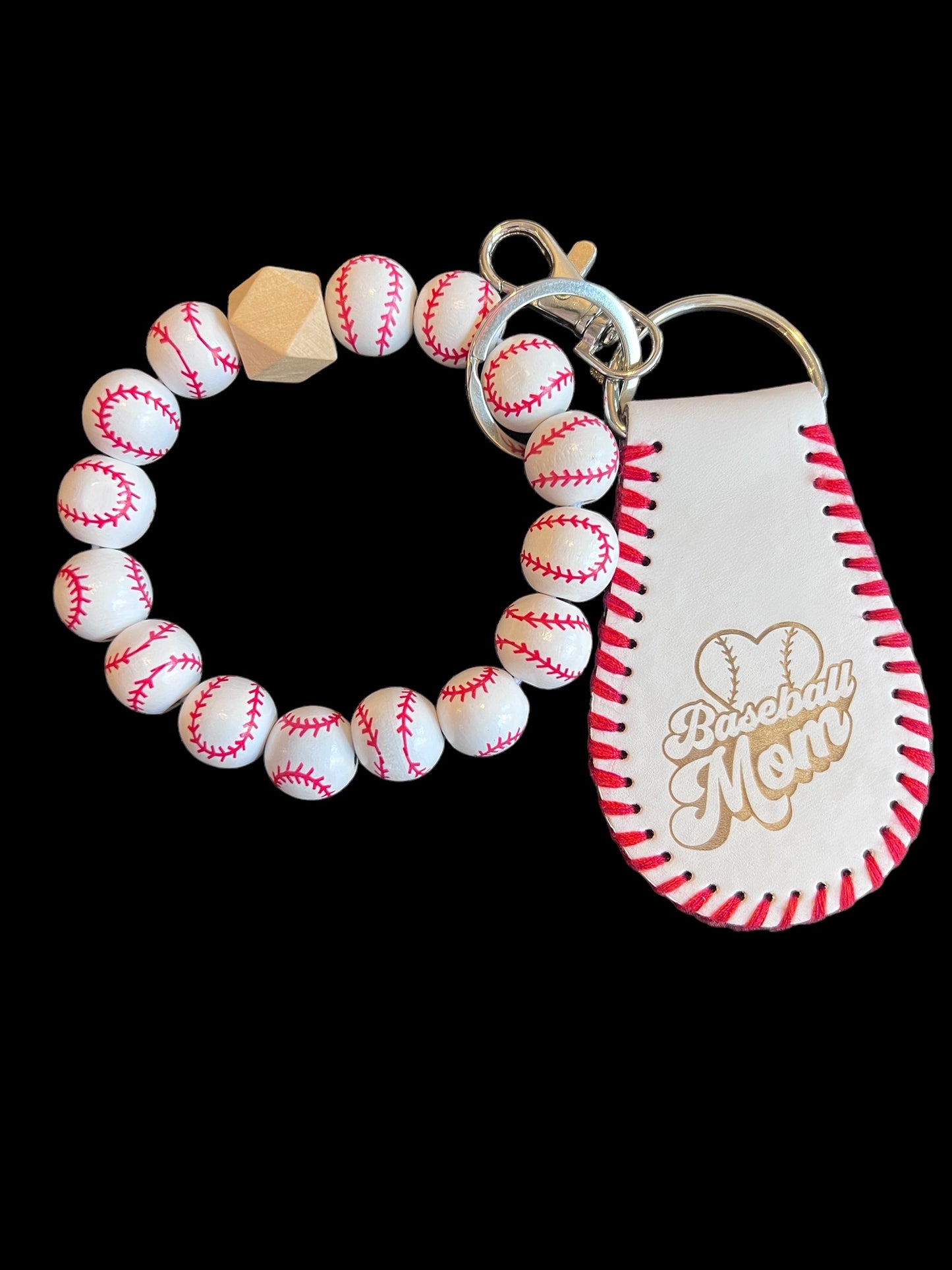 Baseball Wristlet includes engraving