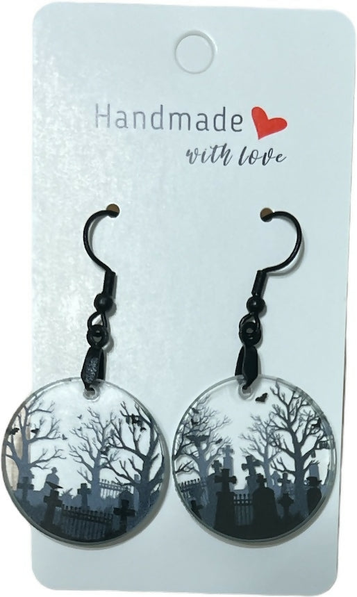 Cemetery Earrings - Round