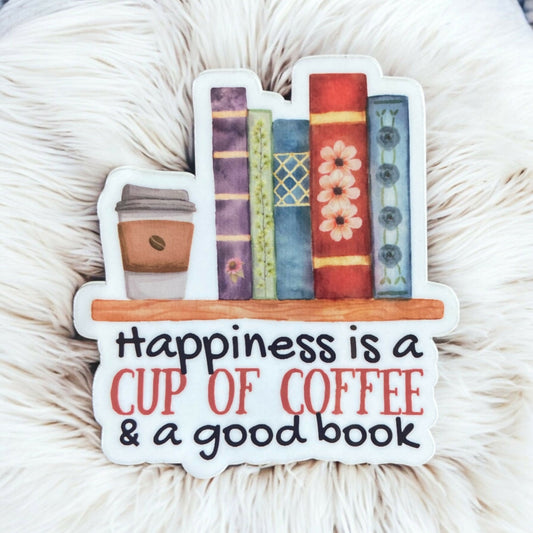 Happiness is Book Sticker