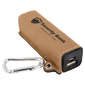 Laserable Leatherette 2200 mAh Power Bank with USB Cord