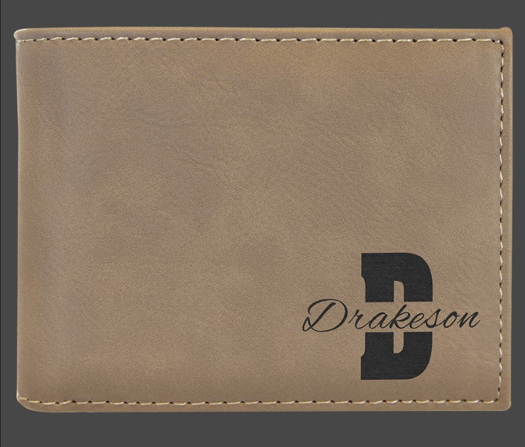 Leatherette Bi-Fold Wallet w/Flip ID Display