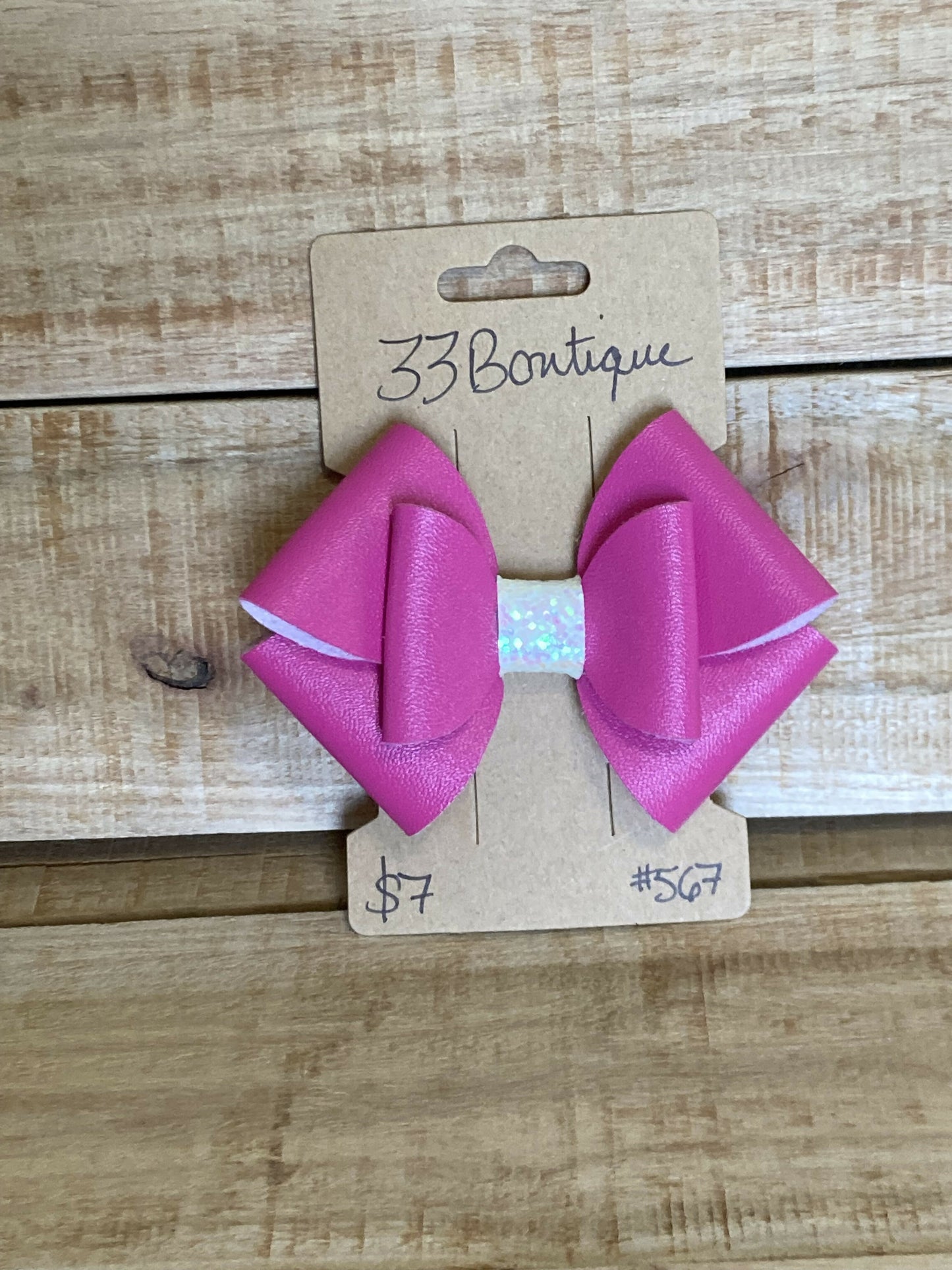 Dark Pink Hair Bow Clip