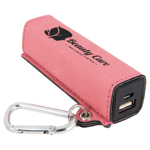 Laserable Leatherette 2200 mAh Power Bank with USB Cord