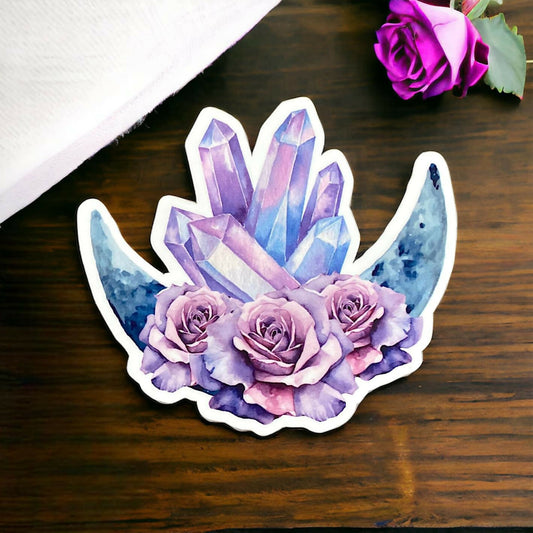 Crystal Rose Moon Sticker