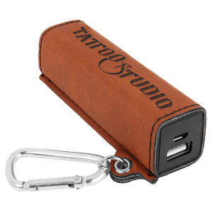 Laserable Leatherette 2200 mAh Power Bank with USB Cord