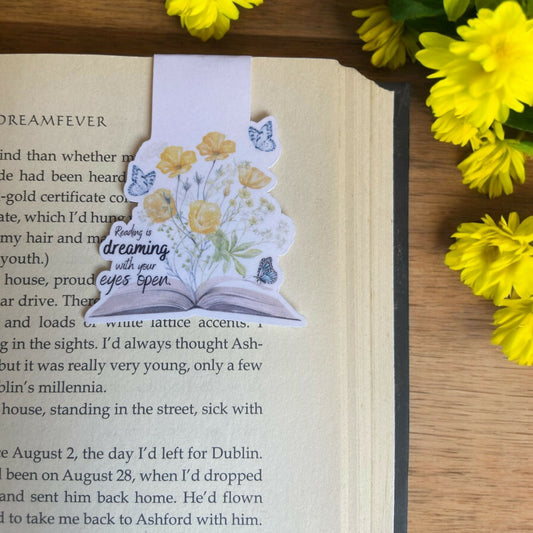 Yellow Flowers in Book Magnetic Bookmark