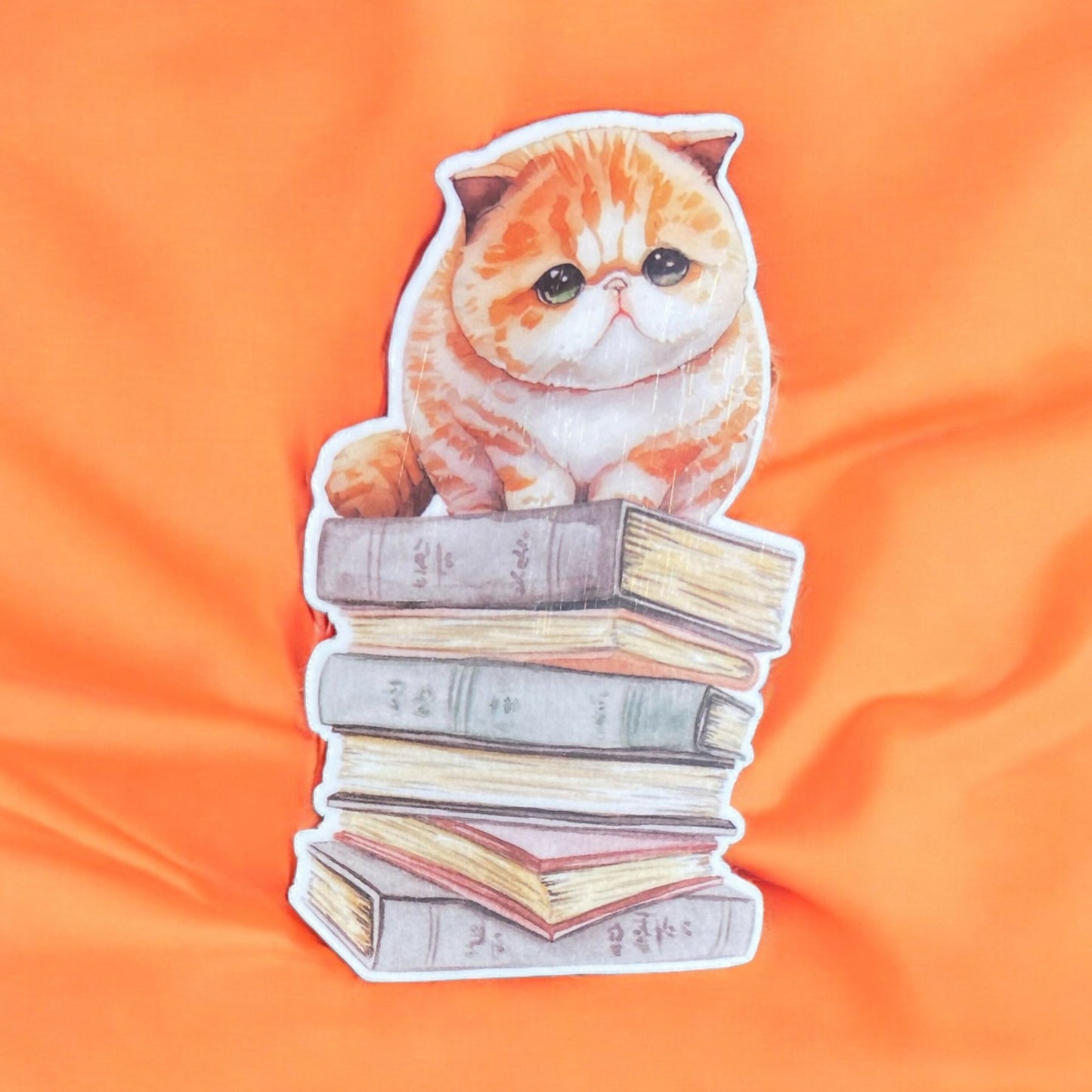 Fat Cat on Book Sticker