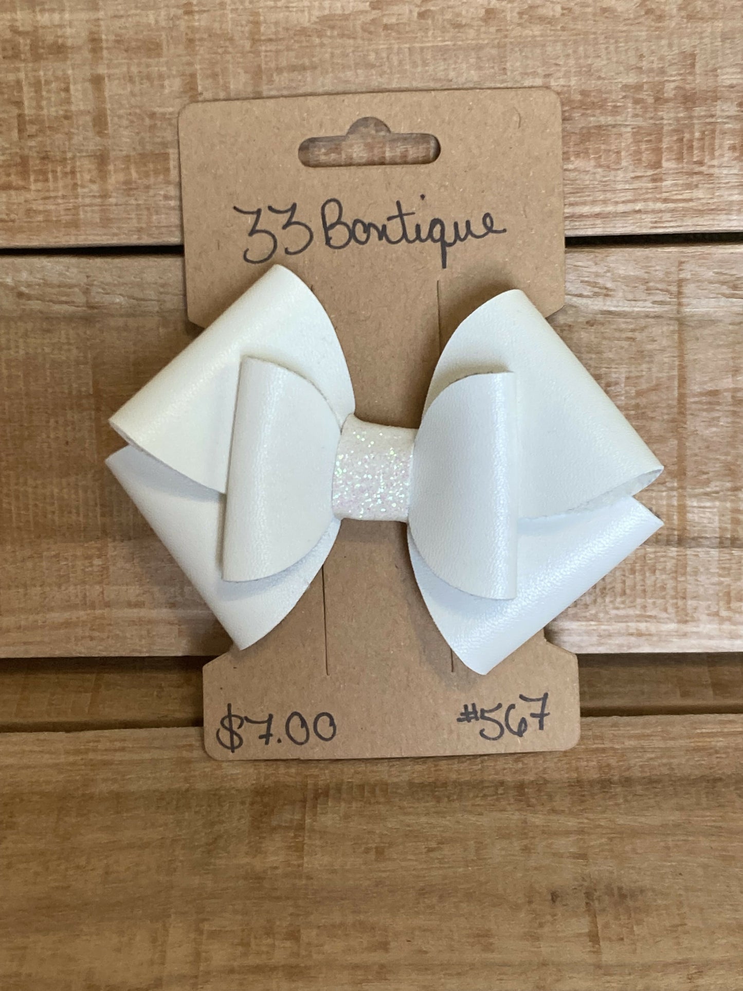 White Hair Bow Clip