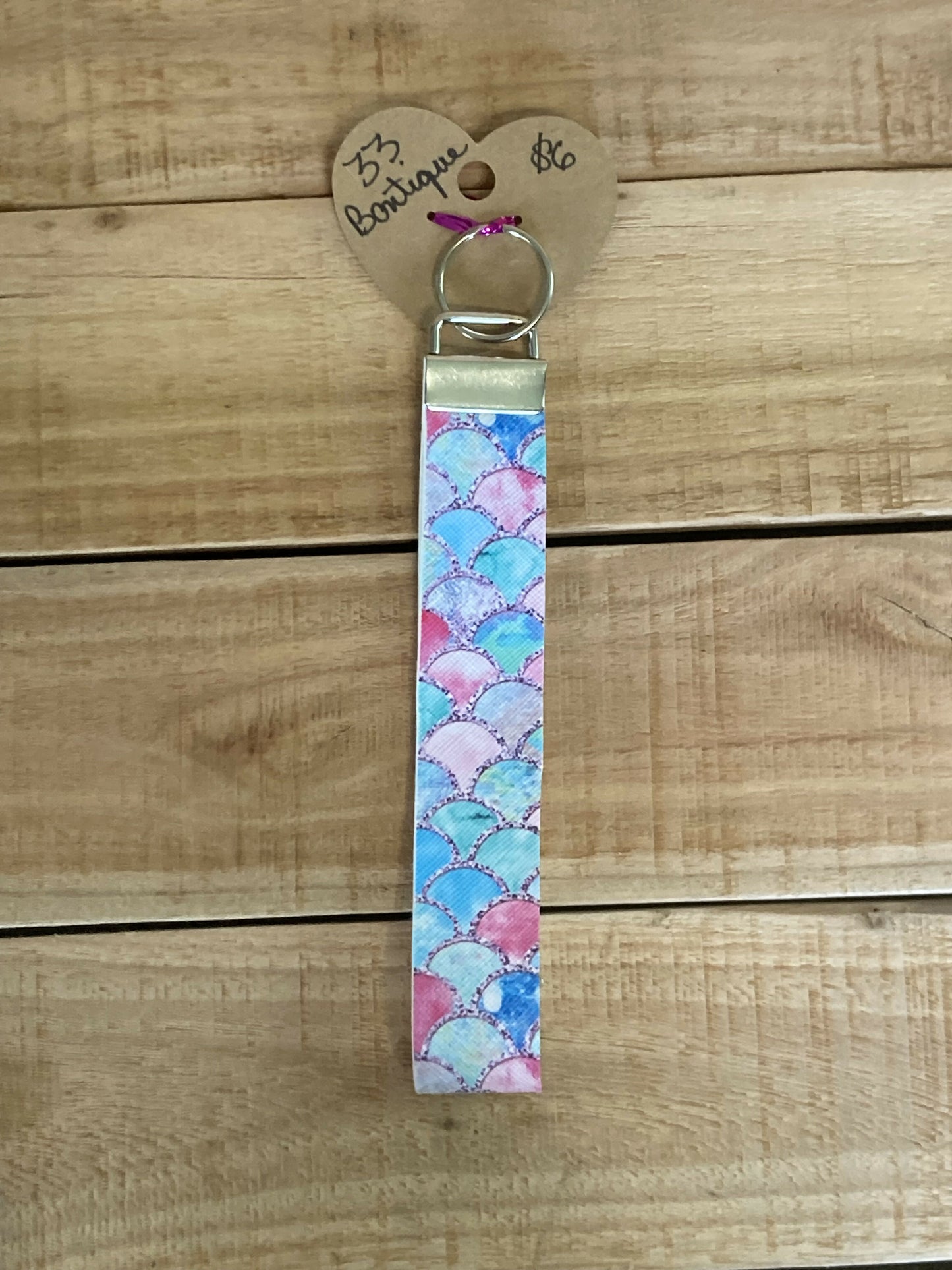 Pink and Blue Mermaid Keychain Wristlet