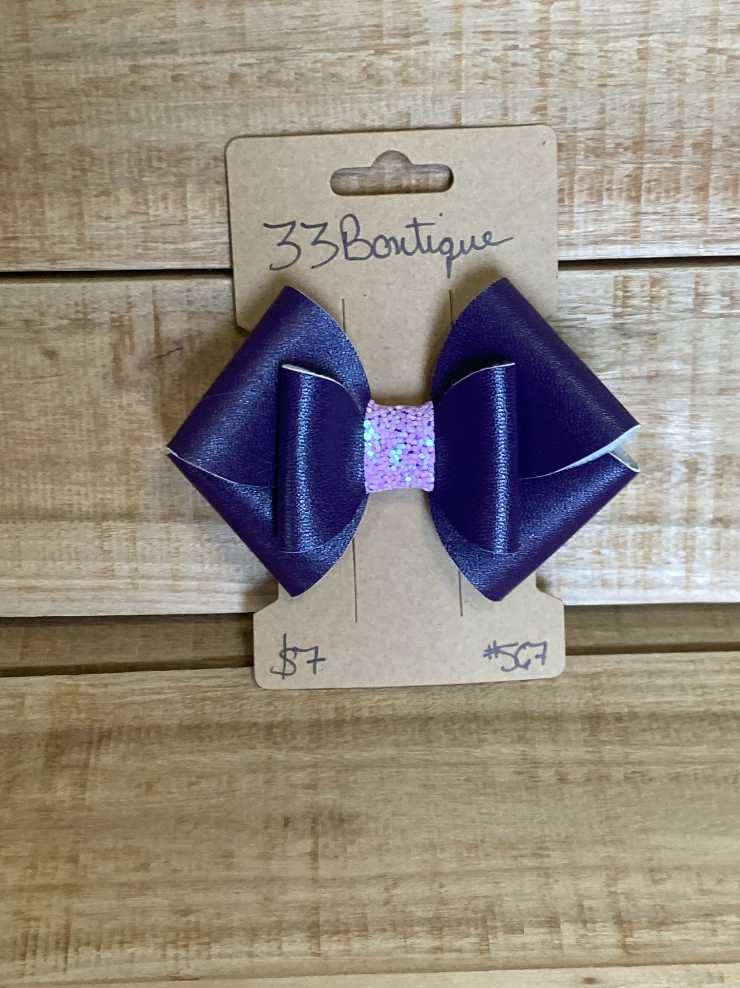 Dark Purple Hair Bow Clip