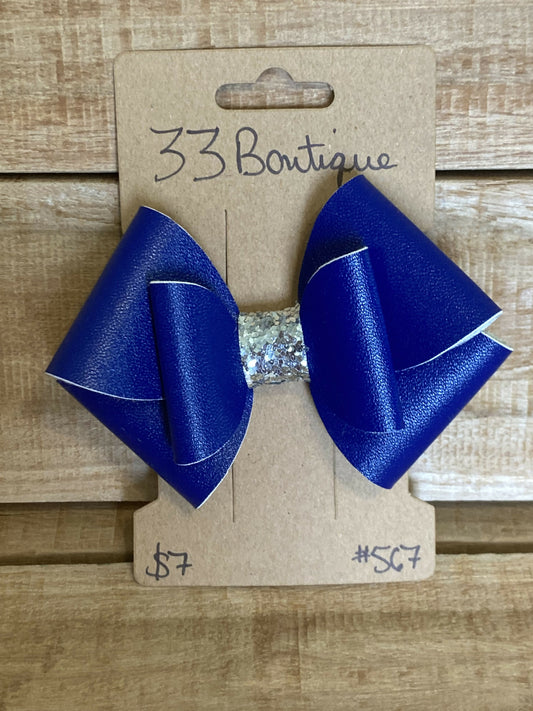 Blue Hair Bow Clip