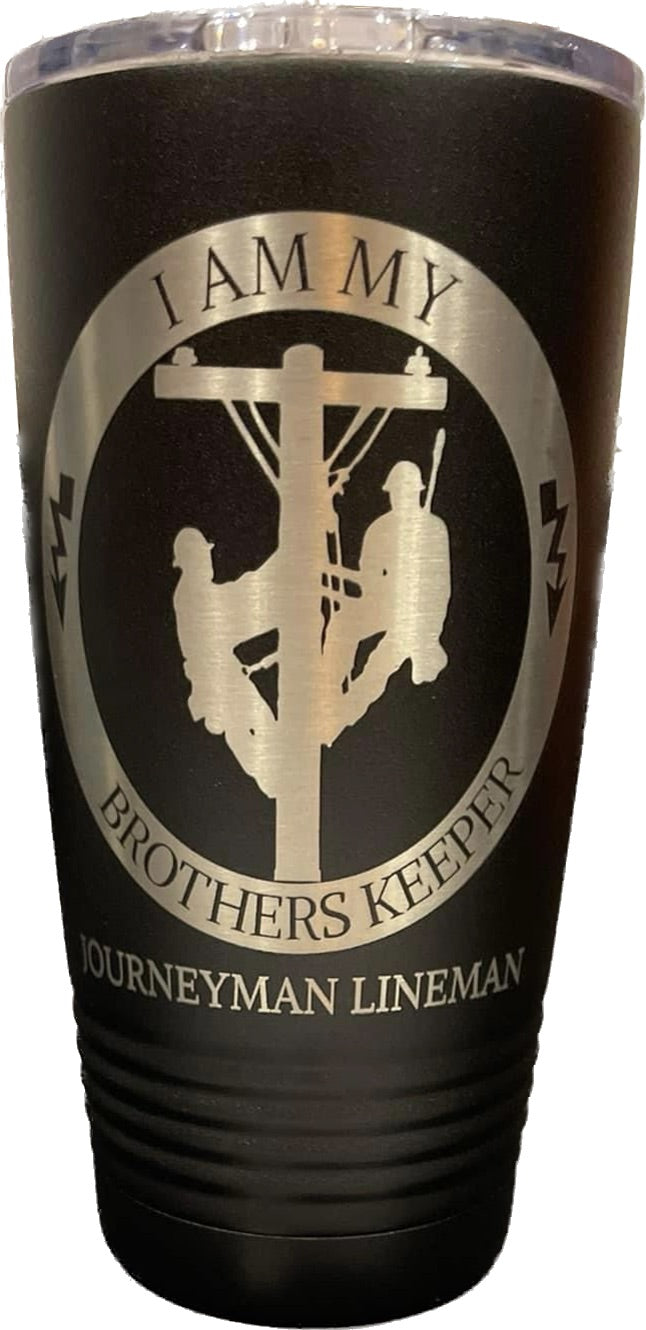 I am my brothers keeper journeyman lineman 20oz Polar Camel Tumbler